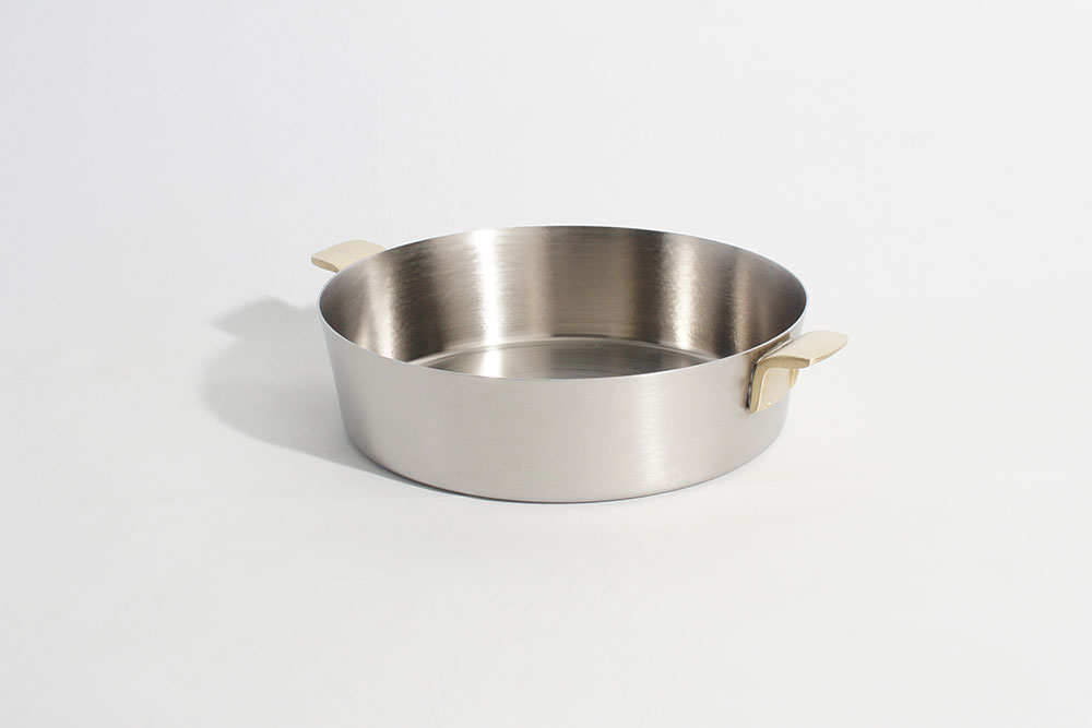 KAP-Conical Stainless Steel food pot with brass handles