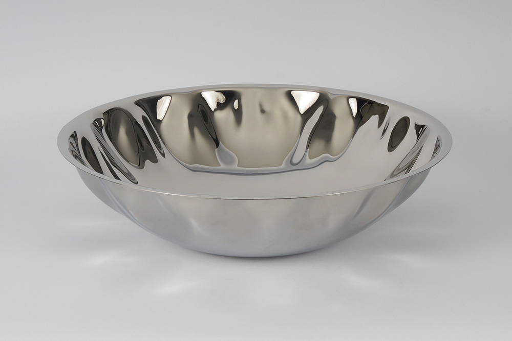 KAP-Embossed fruit and salad bowl-Polished stainless steel