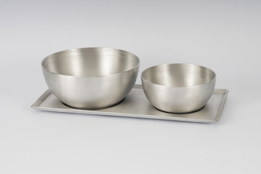 KAP-Entree Aluminum set plate with 2 bowls