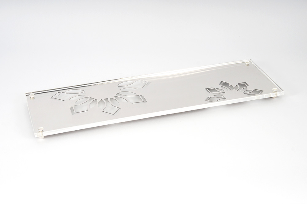 KAP-Fiore Stainless Steel and acrylic rectangular presentation plate