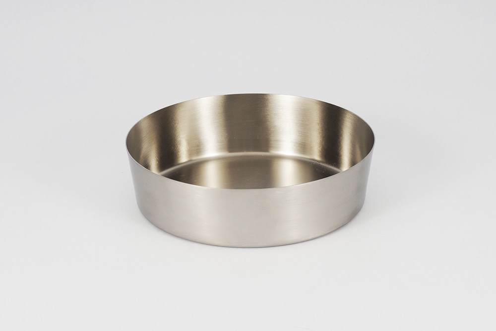 Conical brushed stainless steel conical bread basket