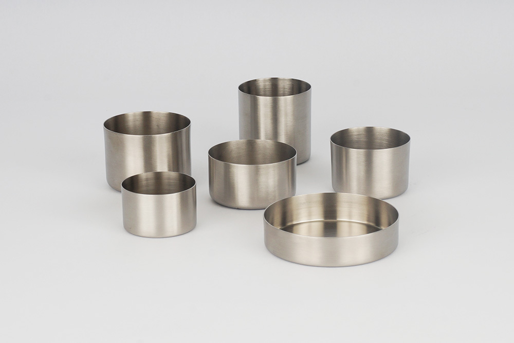 KAP - Cylindrical dip bowls - Brushed stainless steel