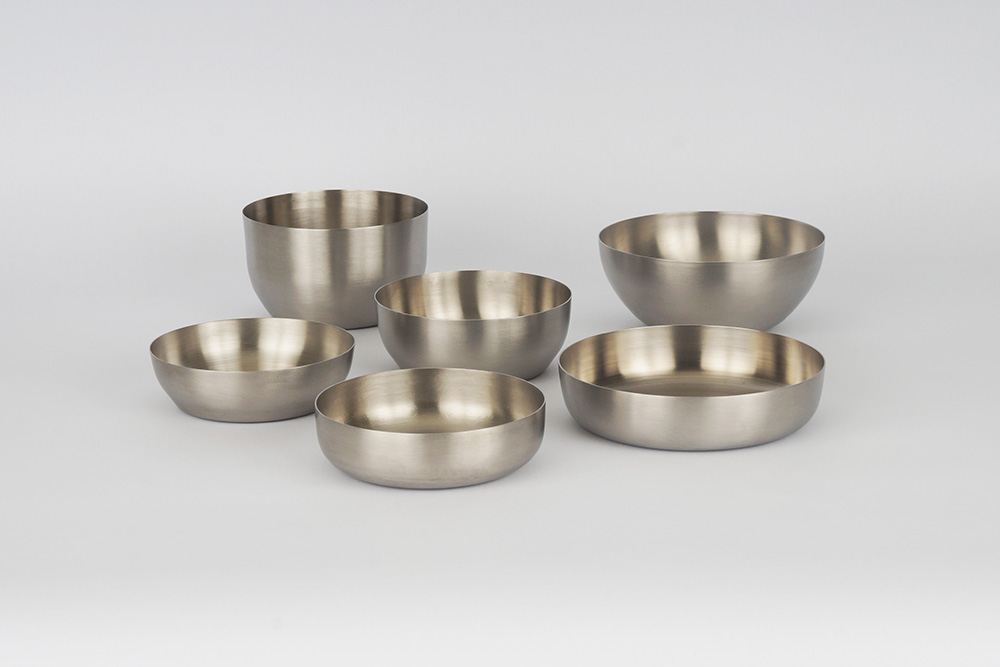 KAP - Curved - bowls - Brushed stainless steel