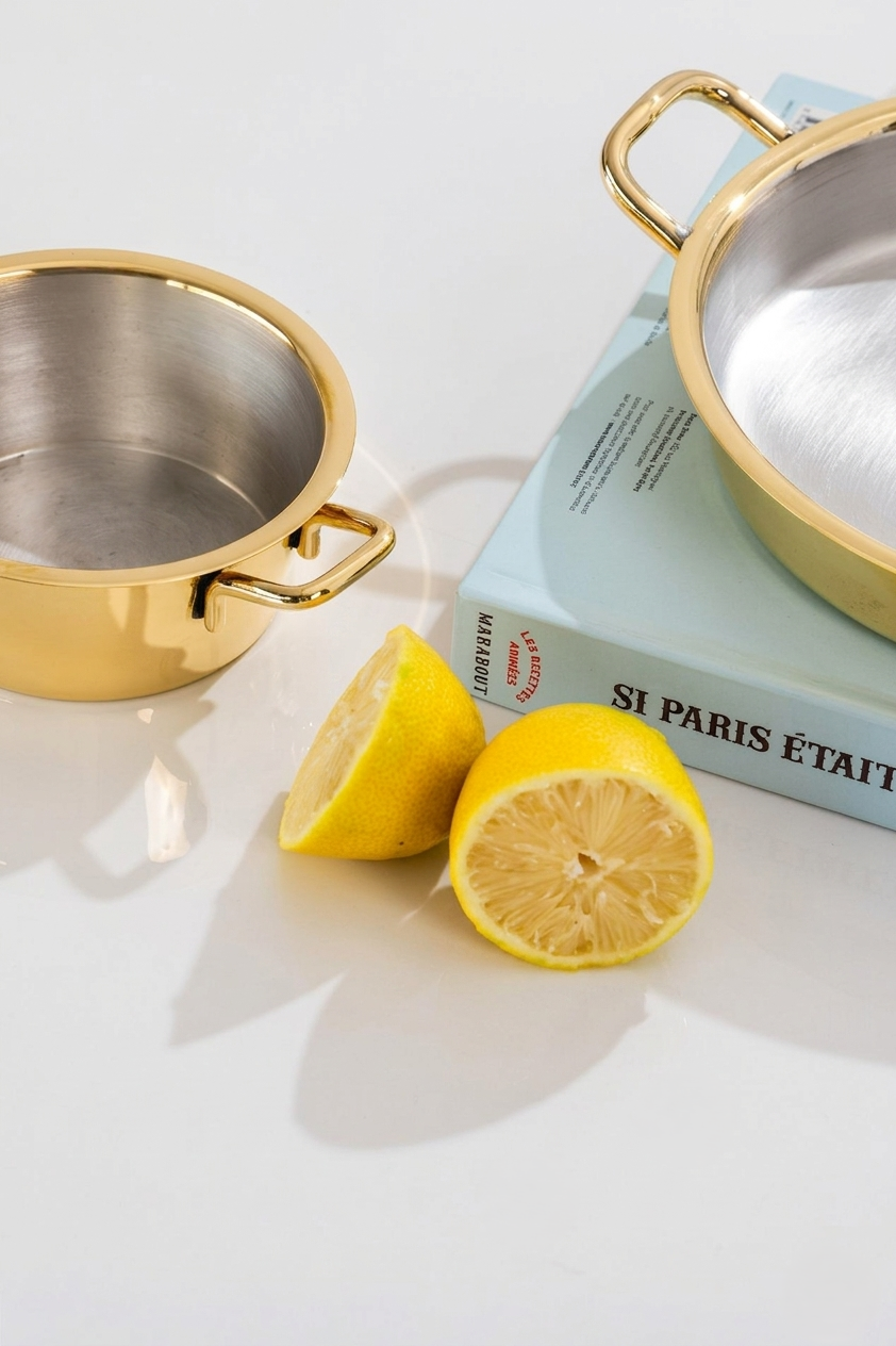 KAP-Tinned Brass Conical pans with handles