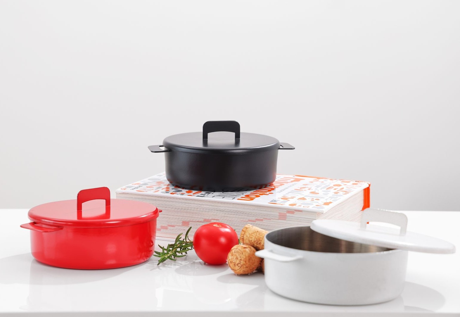 KAP-Colored stainless steel food presentation pots with handle